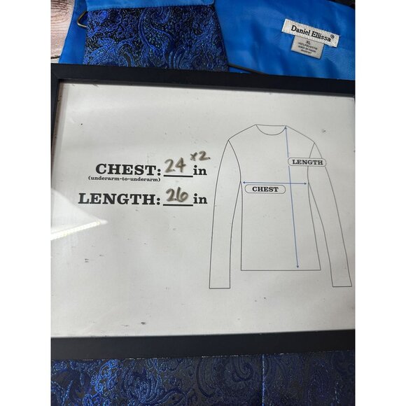 Daniel Elissa Mens XL Royal Blue Metallic Paisley Dress Vest NWT Formal - Picture 5 of 6